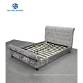 China Factory Wholesale 2021 Upgrade Queen King Size Velvet Sleigh Bed